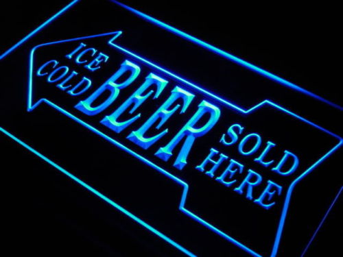Ice Cold Beer Sold Here Bar Pub Neon Light Sign